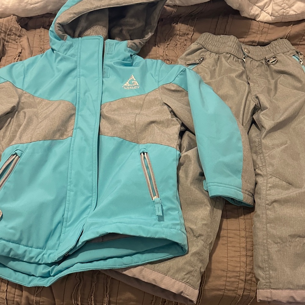 Gerry Kids Jacket and Pants Set - Aqua and Gray XS 5/6